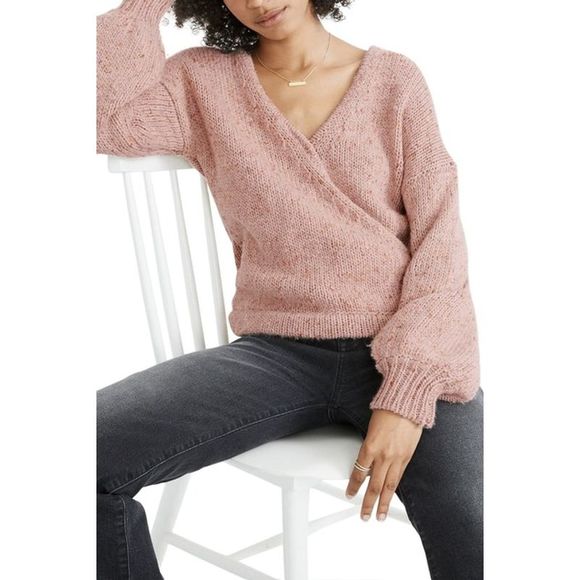 Madewell Sweaters - Madewell Beresford Faux Wrap Front Sweater Medium